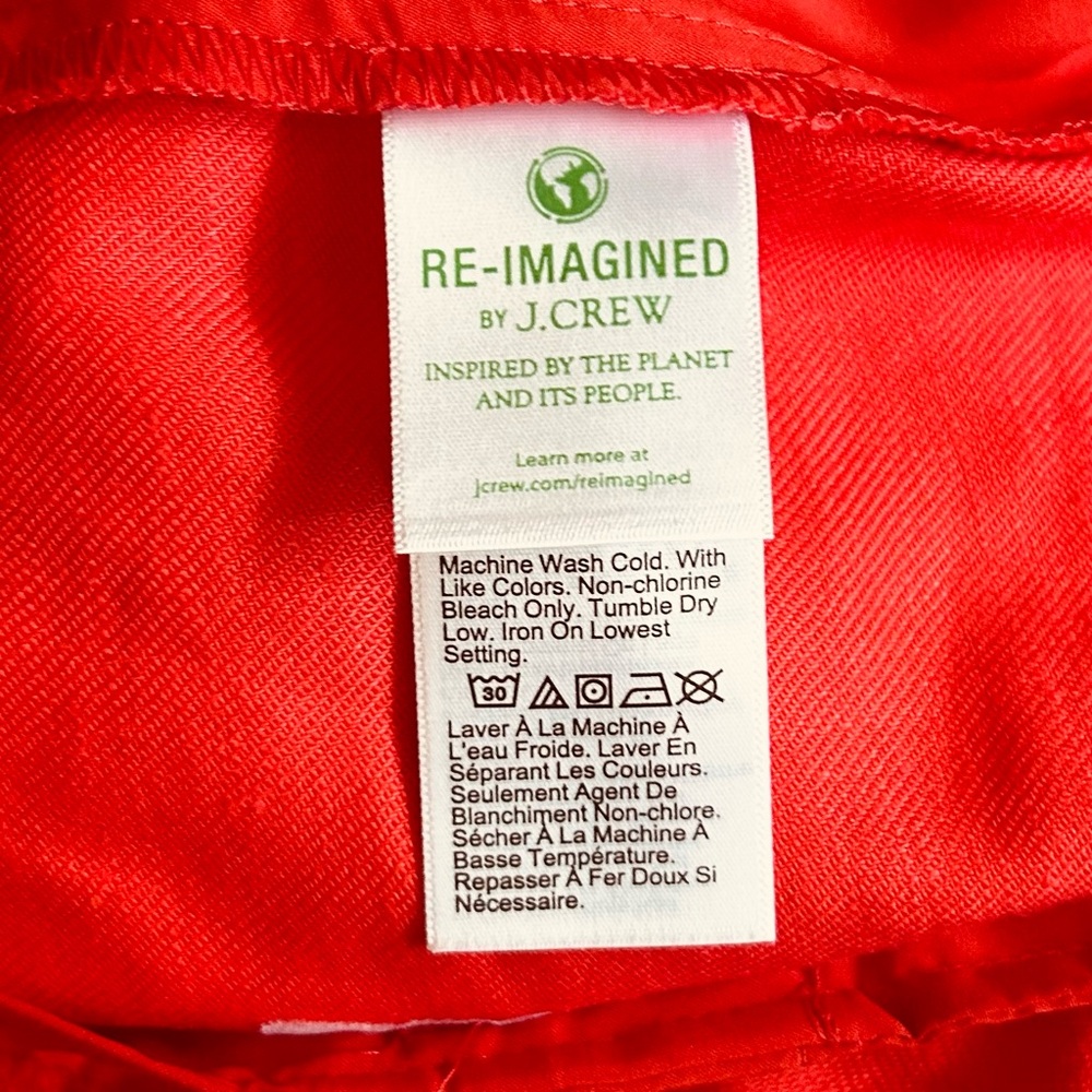 J Crew Coral Red Pintuck Suit Short in Stretch Linen Blend Shorts, Size 12 - Picture 7 of 10
